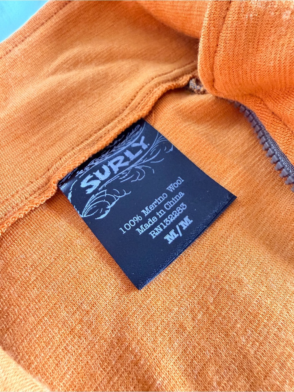 Men's Orange Full‑Zip Cycling Sweater